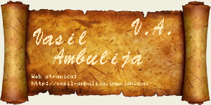 Vasil Ambulija vizit kartica